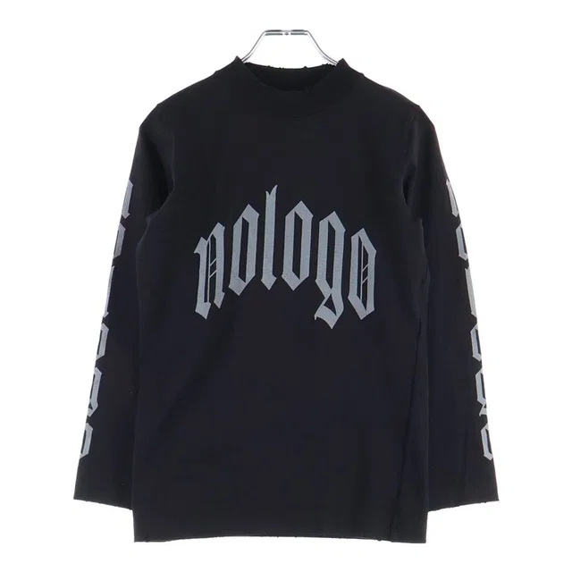 Balenciaga Destroyed Print Long Sleeve T-Shirt Black in Black from The Reluxe