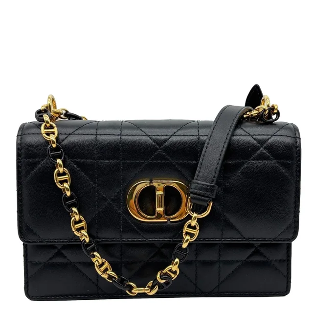 Dior Miss Caro Mini Cannage Lambskin Leather Crossbody Bag Black in Black Lambskin from Dallas Designer Handbags