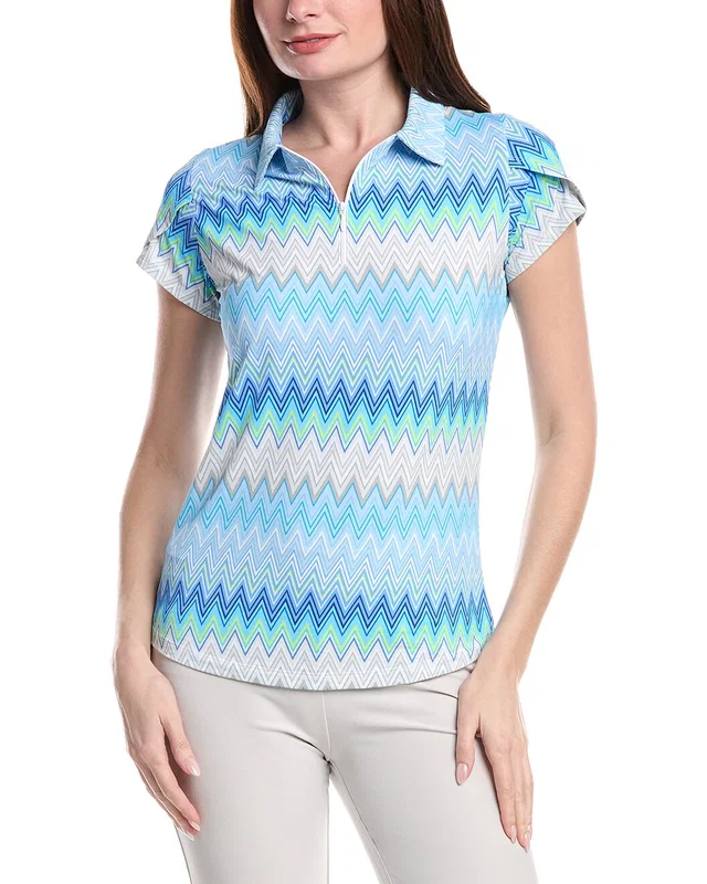 IBKUL Tulip Sleeve Polo Shirt, image 1 of 1 from Gilt