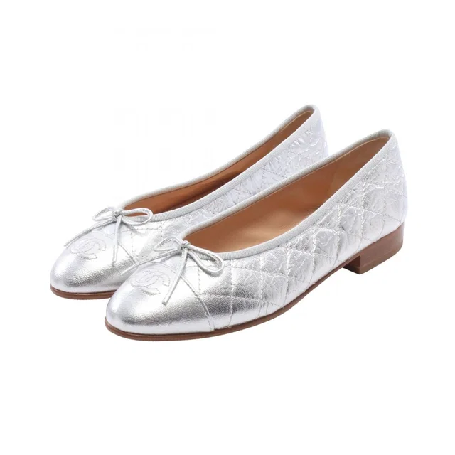 Chanel Pumps Ballerina Quilted CC Logo Leather Ballet Shoes in Leather from The Reluxe