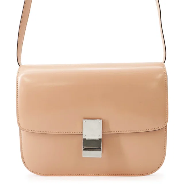 Celine Classic Box Shoulder Bag Pink189173DLS Box Calf LeatherLeather Size Medium in Box leather from GALLERY RARE