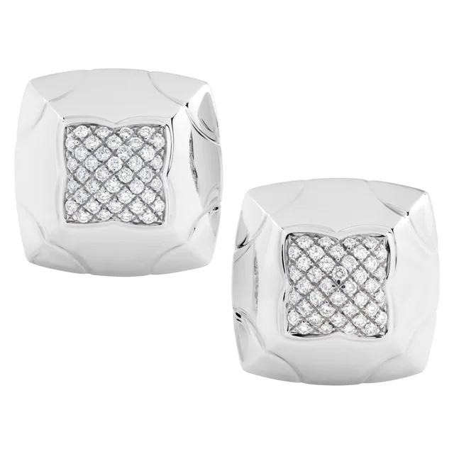 Bvlgari Piramide earrings in 18k. 1.52 carats in pave diamonds in White Gold from Gray And Sons