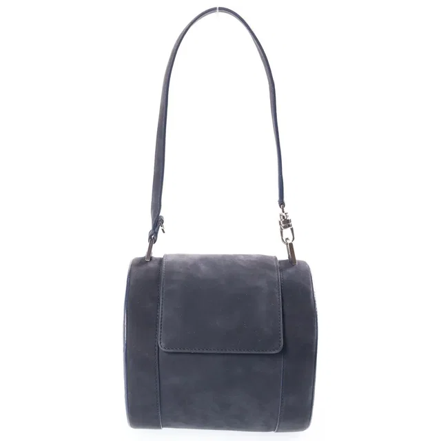 Bvlgari B.zero1 Suede Leather Handbag Navy Silver in Navy Suede from The Reluxe