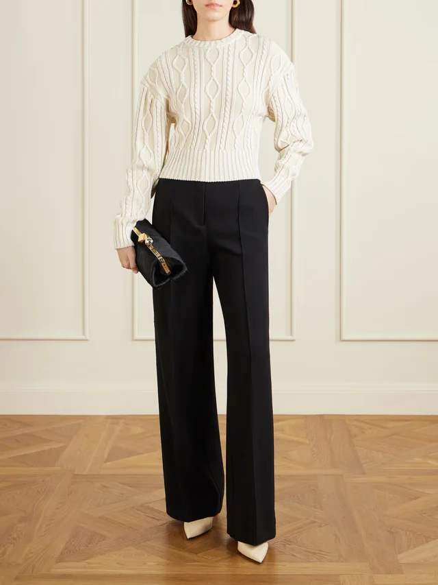 JACQUEMUS Amelo cable-knit cotton sweater in White, photo 2 of 2 from NET-A-PORTER (Canada)