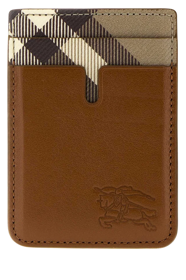 Burberry Phone Card Case — Brown Exterior: Calf Wallet in Brown Calfskin from HEWI