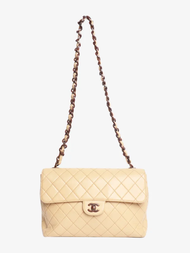 Chanel vintage 2000 lambskin flap bag in Beige Lambskin from Sign of the Times, photo 2 of 8