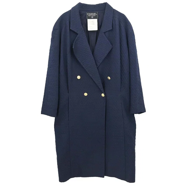 Chanel Coat Navy #42 in Navy from AMORE Vintage Tokyo