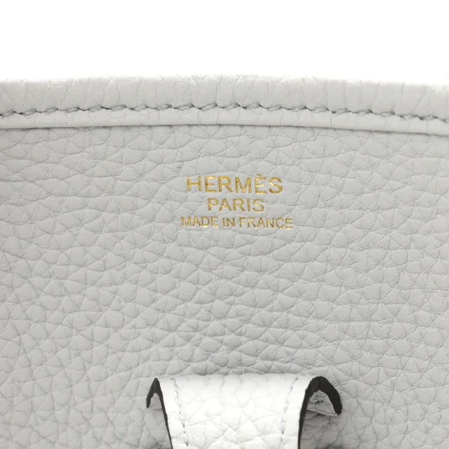 Hermès Taurillon Clemence Evelyne III PM Bleu Pale in Blue Clemence leather from FASHIONPHILE, photo 6 of 11