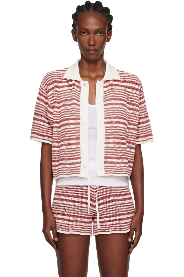Holzweiler White Kelp Striped Shirt, image 1 of 1 from SSENSE