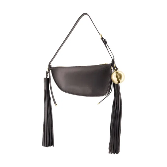 Burberry Lambskin Tassel Shoulder Bag — Black in Black Lambskin from HEWI