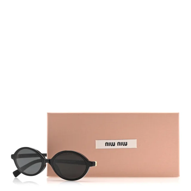 Miu Miu Acetate Oval Regard Sunglasses SMU04Z Black in Black from FASHIONPHILE, photo 10 of 10