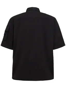 Stone Island Stretch cotton twill shirt in 97% Cotton, 3% Elastane, photo 4 of 5 from LUISAVIAROMA