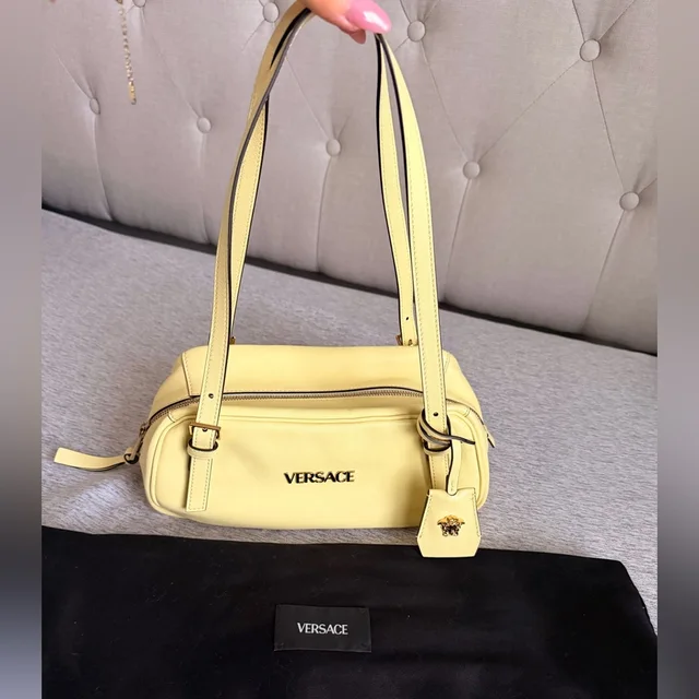 Versace Tag Nappa Bowling Bag in yellow Nappa leather from Poshmark, photo 15 of 15