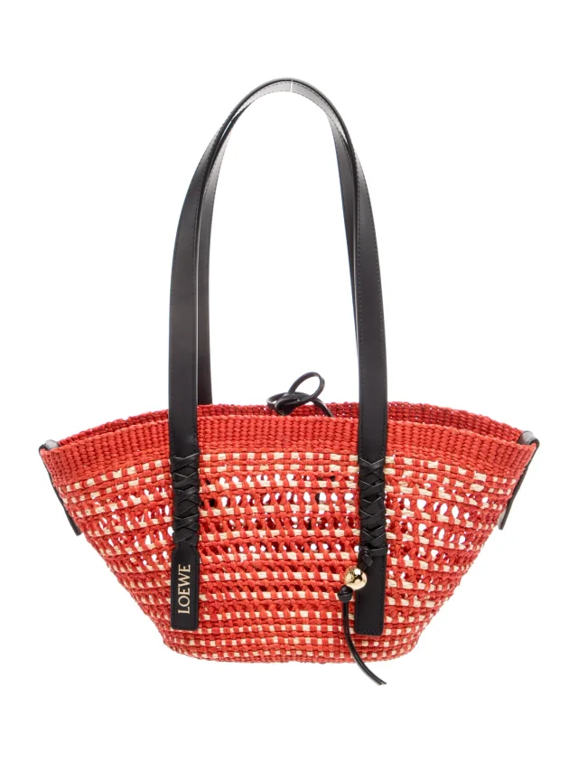 Loewe Raffia Tote 2026 w/ Tags in red Raffia from The RealReal