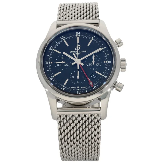 Breitling Transocean Chronograph GMT AB0451 43mm Stainless Steel Watch from H&T