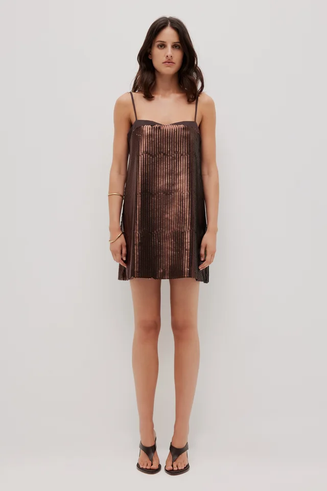 Aje Studio Saylor Sequin Mini Dress in Brown from Aje, photo 1 of 1
