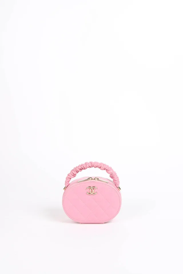 2021 Chanel Bubblegum Pink Mini Top Handle Vanity Case from Break Archive