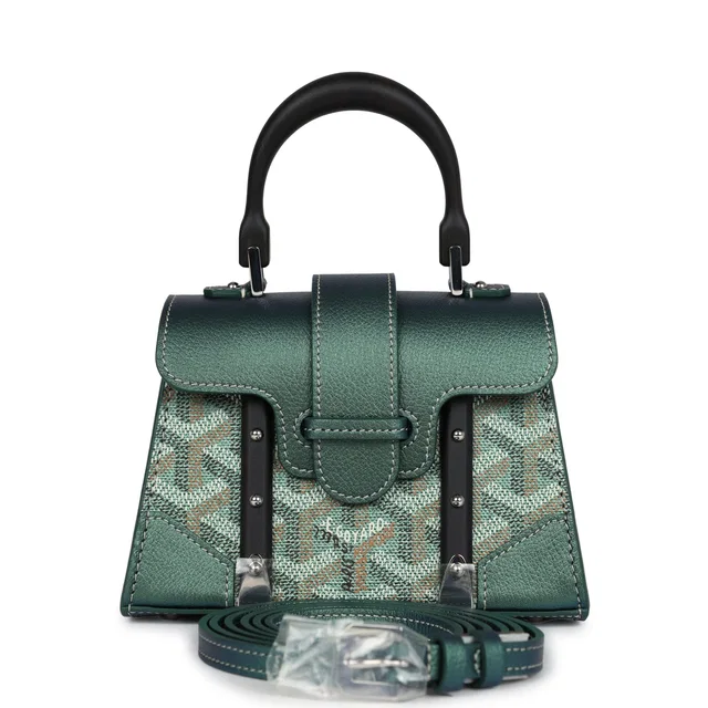 Goyard Saigon Structure Nano Pearly Green Goyardine Palladium Hardware in Green Calfskin from Madison Avenue Couture