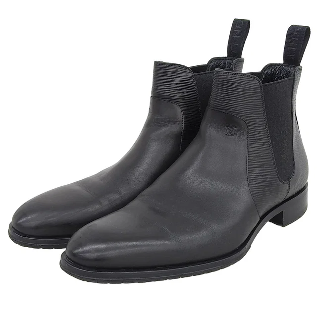 Louis Vuitton 2018 Epi side gore boots #8 Black in Black Leather from VINTAGE QOO TOKYO