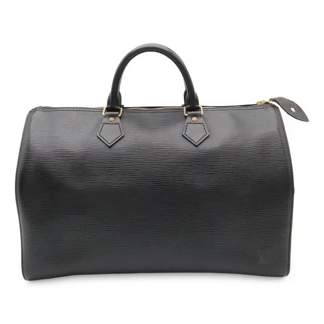 Louis Vuitton Epi Speedy 35 Boston Bag Leather Noir Black in Black Leather from The Reluxe
