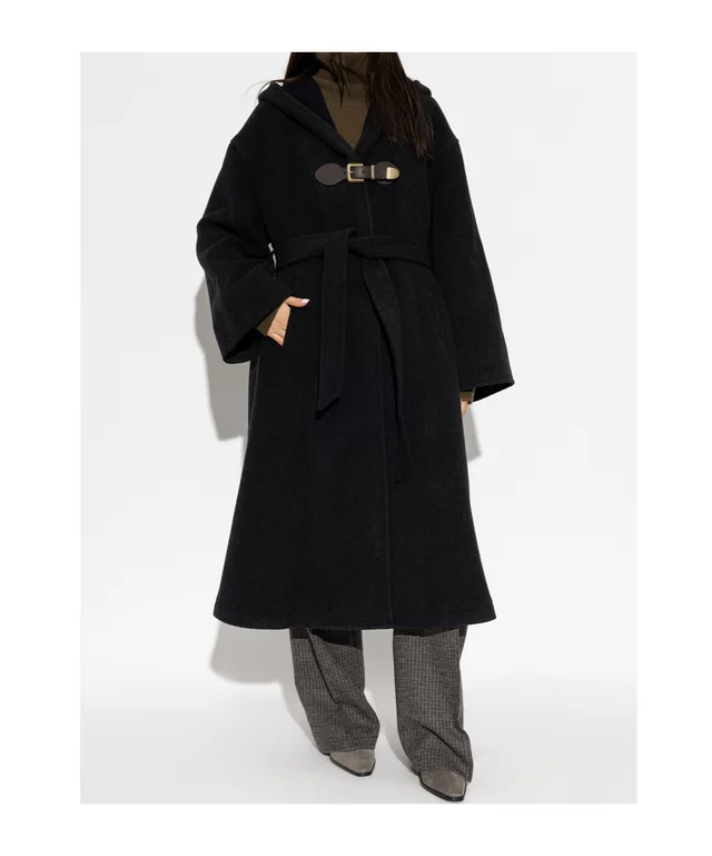 Etro wool-blend coat with hood and belt, photo 2 of 4 from SENSER