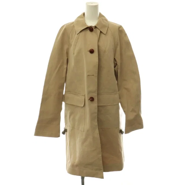 Miu Miu Soutien Collar Coat Long Water Resistance Beige in Beige from The Reluxe