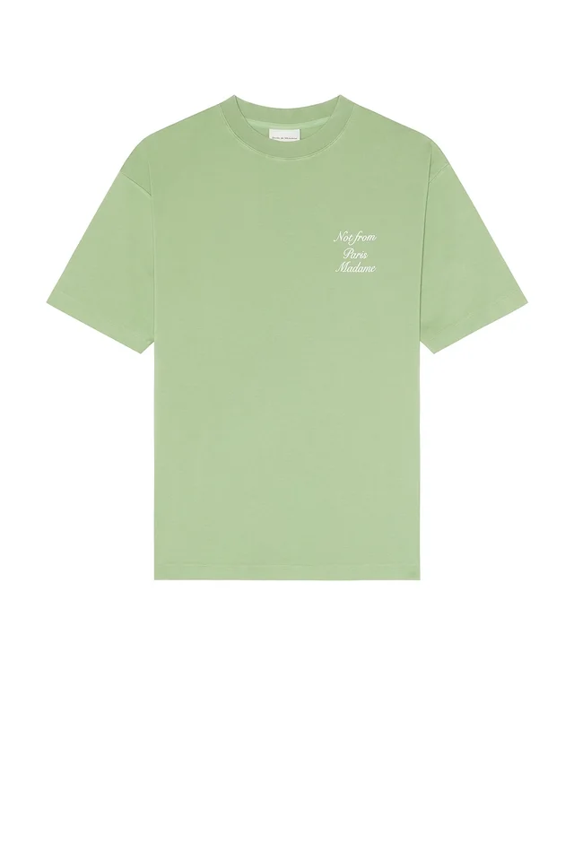 Drôle De Monsieur Le T-Shirt Slogan Calligraphy in Light Green, photo 4 of 4 from REVOLVE (Canada)