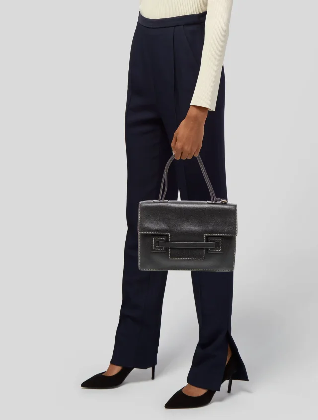 Delvaux Leather Top Handle Bag Vintage in black Leather from The RealReal, photo 2 of 6