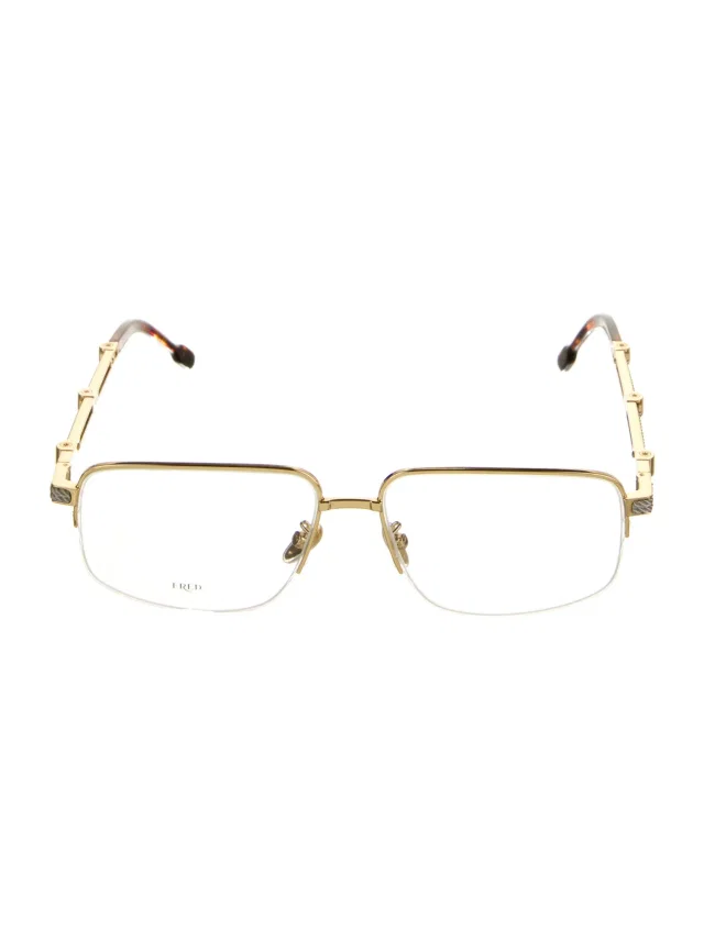 FRED Square Eyeglasses in gold from The RealReal