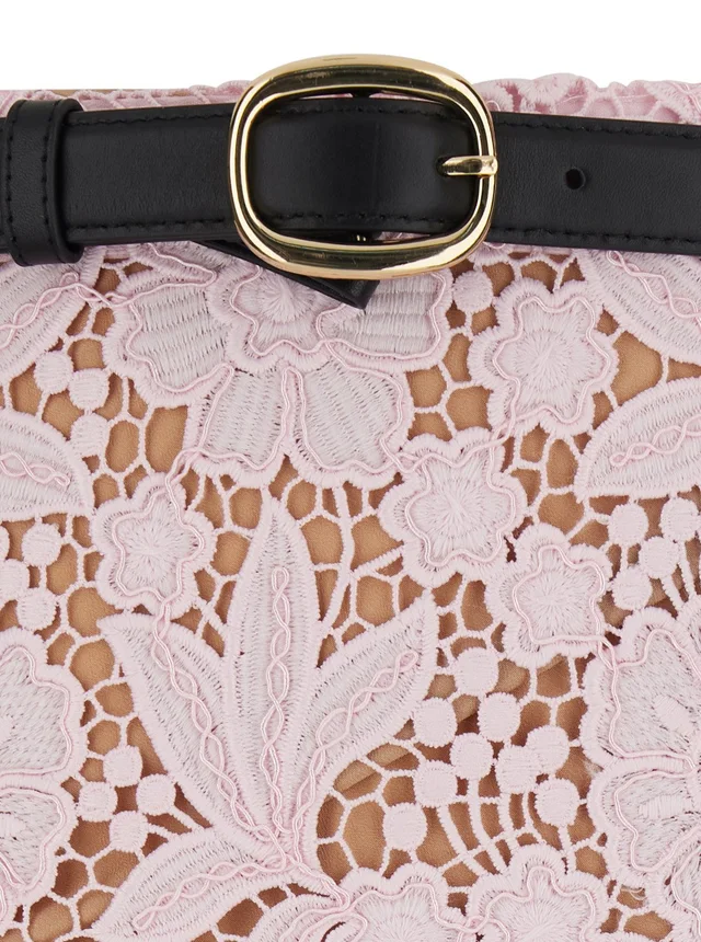 SELF-PORTRAIT Dress 'Pink Lace' with Pink Lace Details in Fabric in Pink, photo 6 of 6 from Gaudenzi Boutique
