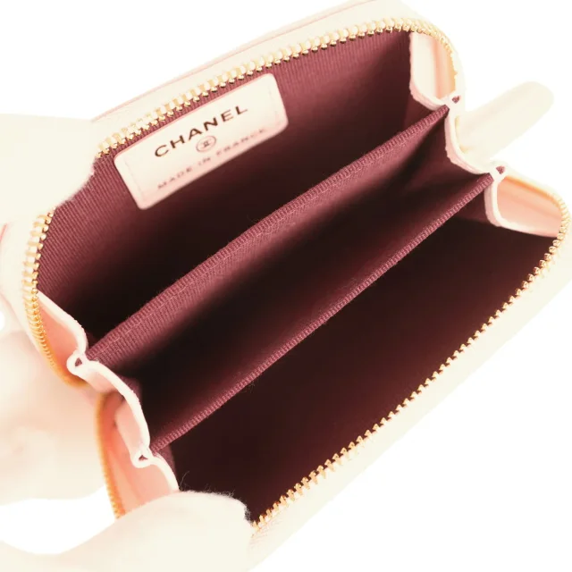 Chanel "Lucky Park" Coin Wallet Light Pink Grained Goatskin Gold Hardware in Pink Goatskin from Madison Avenue Couture, photo 7 of 8
