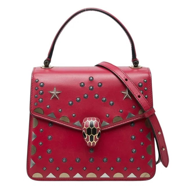 Bvlgari Serpenti Forever Studded Handbag Chain Shoulder Bag 2-Way Pink Leathe in pink Leather from Poshmark