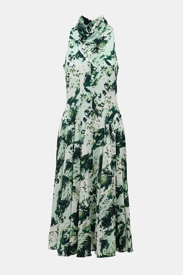 Proenza Schouler Crepe Printed Dress in Multicolor Silk from VSP Consignment