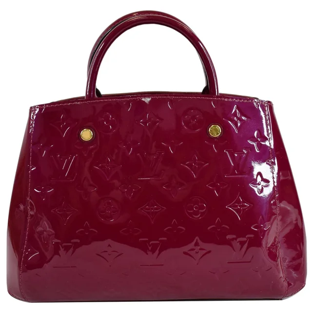 Louis Vuitton Montaigne BB Vernis Leather Tote Shoulder Bag Magenta in Leather from Dallas Designer Handbags
