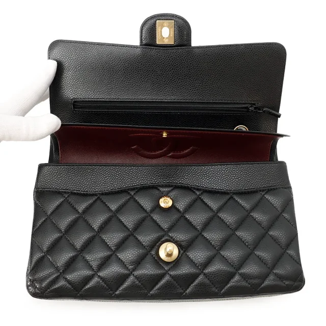 Chanel Matelasse W Flap ChainShoulder Bag BlackA01112 Caviar Leather Size 25 in Caviar leather from GALLERY RARE, photo 6 of 16