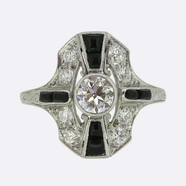 Tiffany & Co. Onyx and Diamond Ring from The Vintage Jeweller