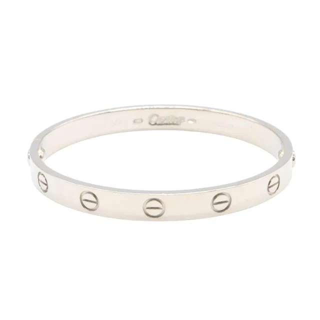 Cartier Love Au750 White Gold Bracelet Size 16 in White from LuxUness