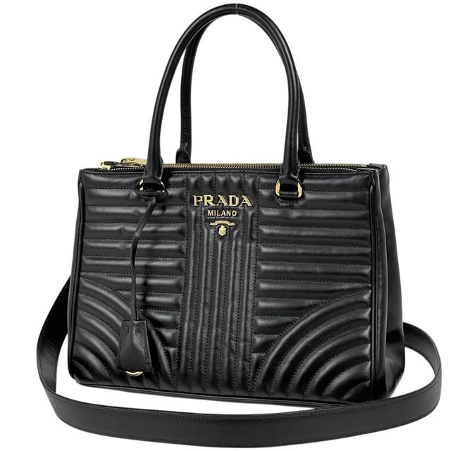 Prada Handbag 2-Way Leather Nero in Black Leather from The Reluxe