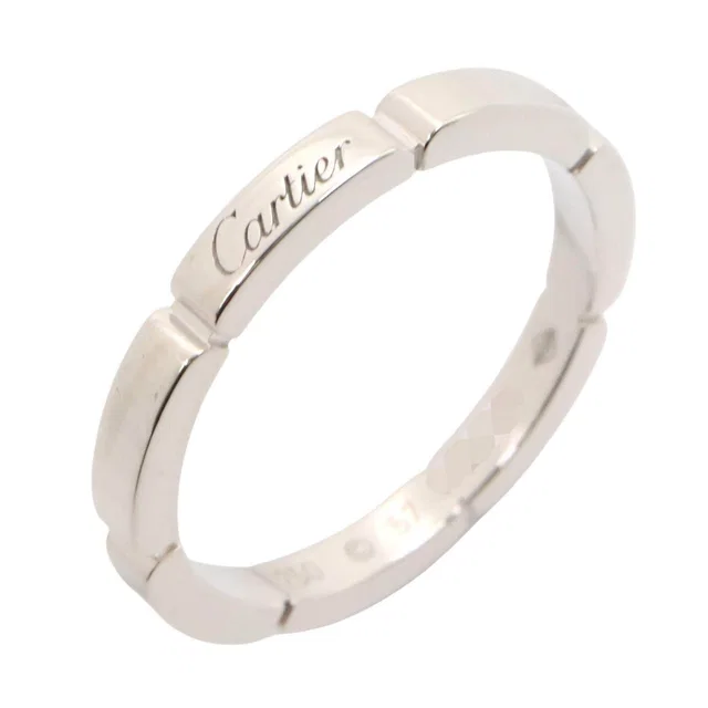 Cartier Maillon Panthere Au750 White Gold Ring Size 16 in White from LuxUness