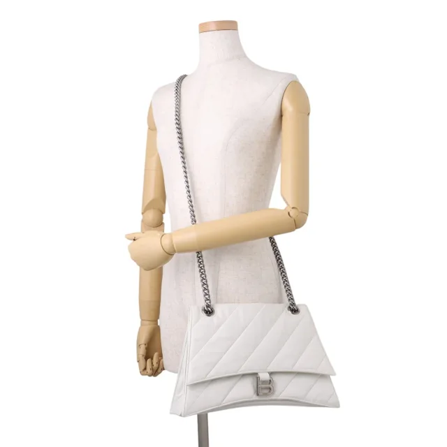 Balenciaga ChainShoulder Crash White716393210J09001 Leather Size Medium in Leather from GALLERY RARE, photo 5 of 17