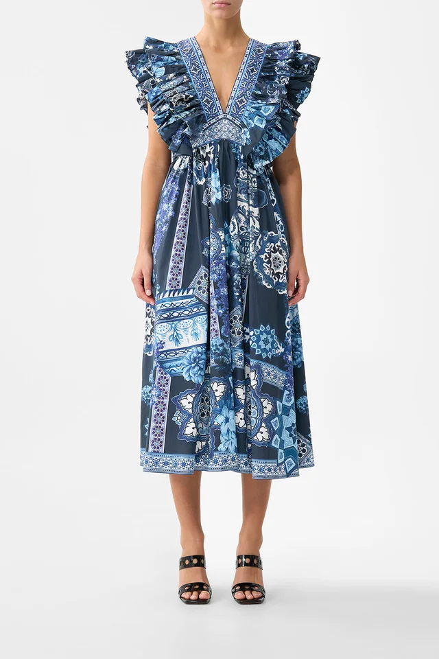 Camilla eBoutique DOUBLE FRILL SLEEVE MIDI DRESS A TILED WONDERLAND from CAMILLA, photo 1 of 1