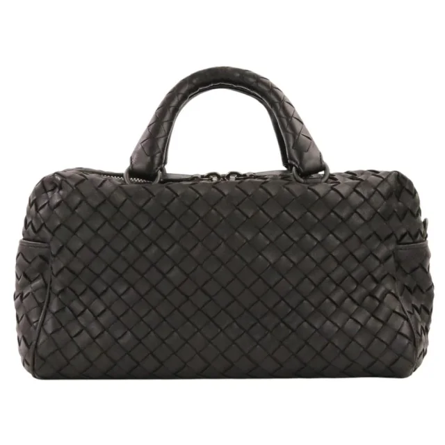 Bottega Veneta Intrecciato Leather Mini Boston Bag in Black Woven leather from LuxUness, photo 3 of 14