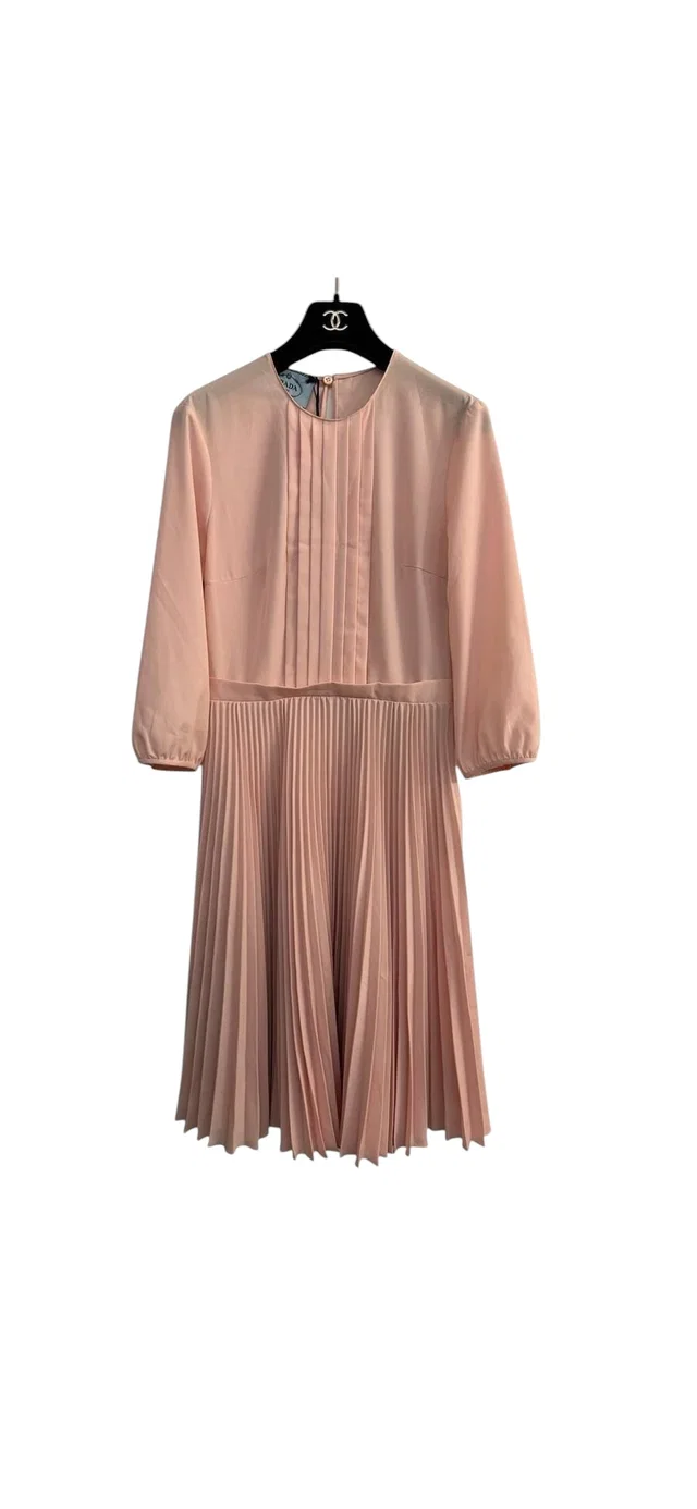 Prada Pink Pleated Dress New Sz38 in Pink from Luxury Promise