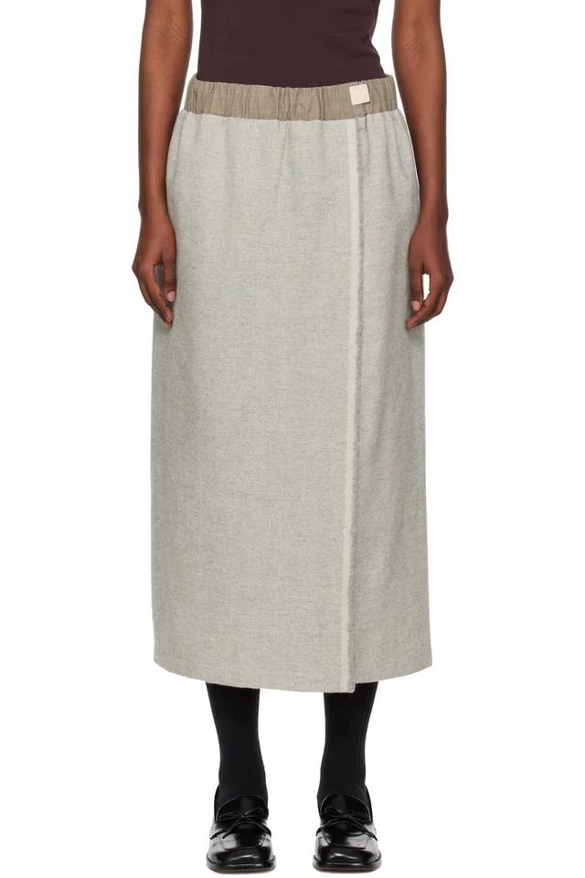 Gray Lucid Midi Skirt, image 1 of 1 from SSENSE