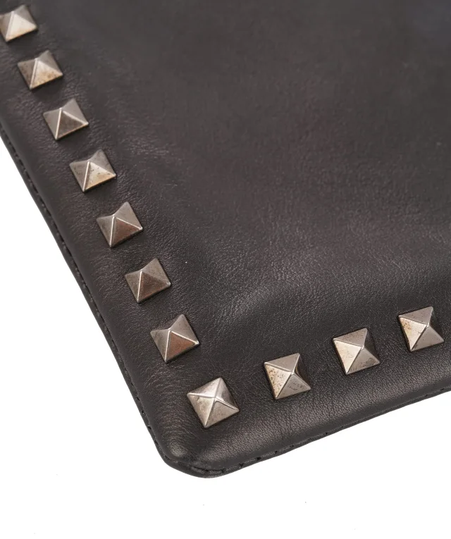 Valentino Garavani Rockstud Leather Pouch Clutch in Leather from Luxury Promise, photo 4 of 11