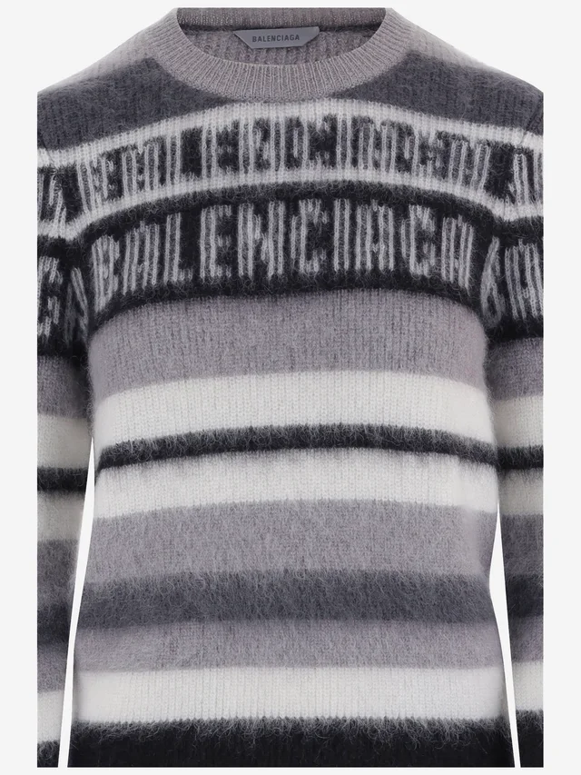 Balenciaga Stretch Mohair-Blend Sweater with Logo, photo 3 of 3 from SENSER