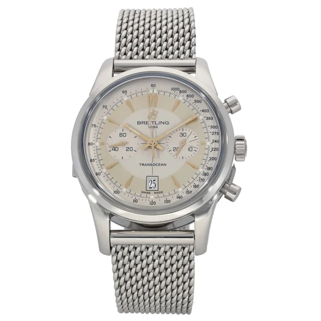 Breitling Transocean AB0154 43mm Stainless Steel Watch from H&T