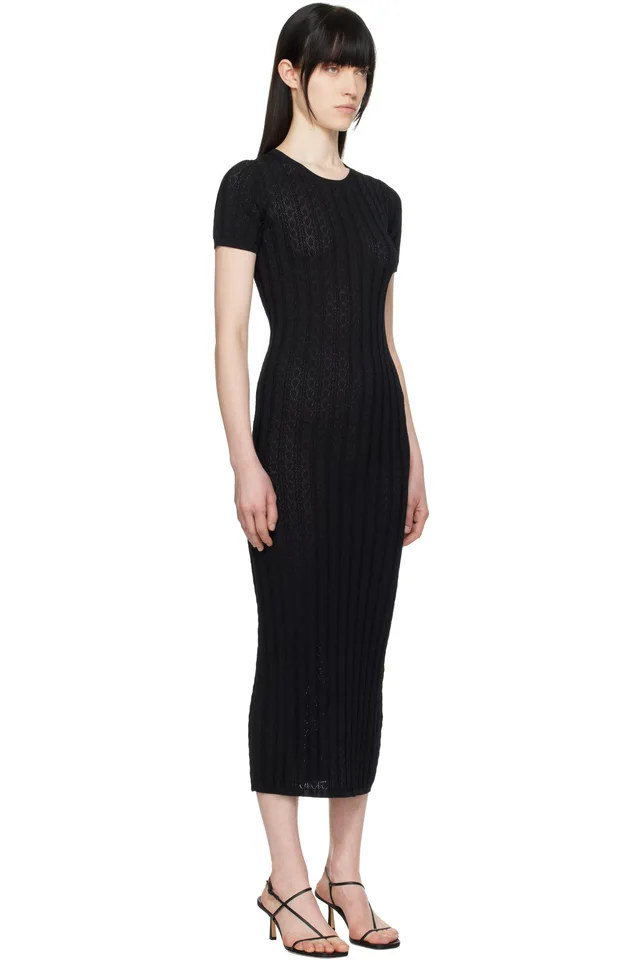 Loulou de Saison Black Aruba Midi Dress, photo 2 of 4 from SSENSE