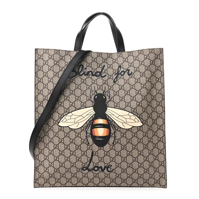 Gucci GG Supreme Bee Print Tote Coated Canvas Bag - Beige in Beige Coated canvas from H&T