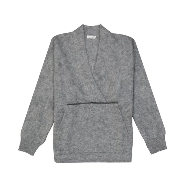 Brunello Cucinelli Gray Wool Sweatshirt in Grey Wool from HEWI